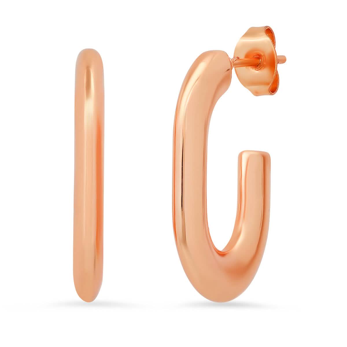 Ladies C Shape Tube Hoop Earrings DailySale