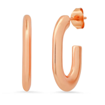 Ladies C Shape Tube Hoop Earrings DailySale
