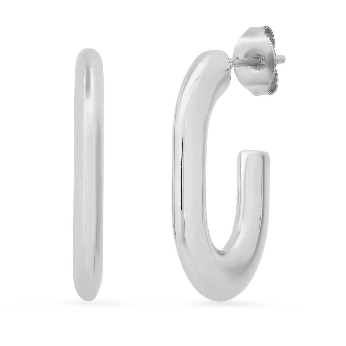 Ladies C Shape Tube Hoop Earrings DailySale