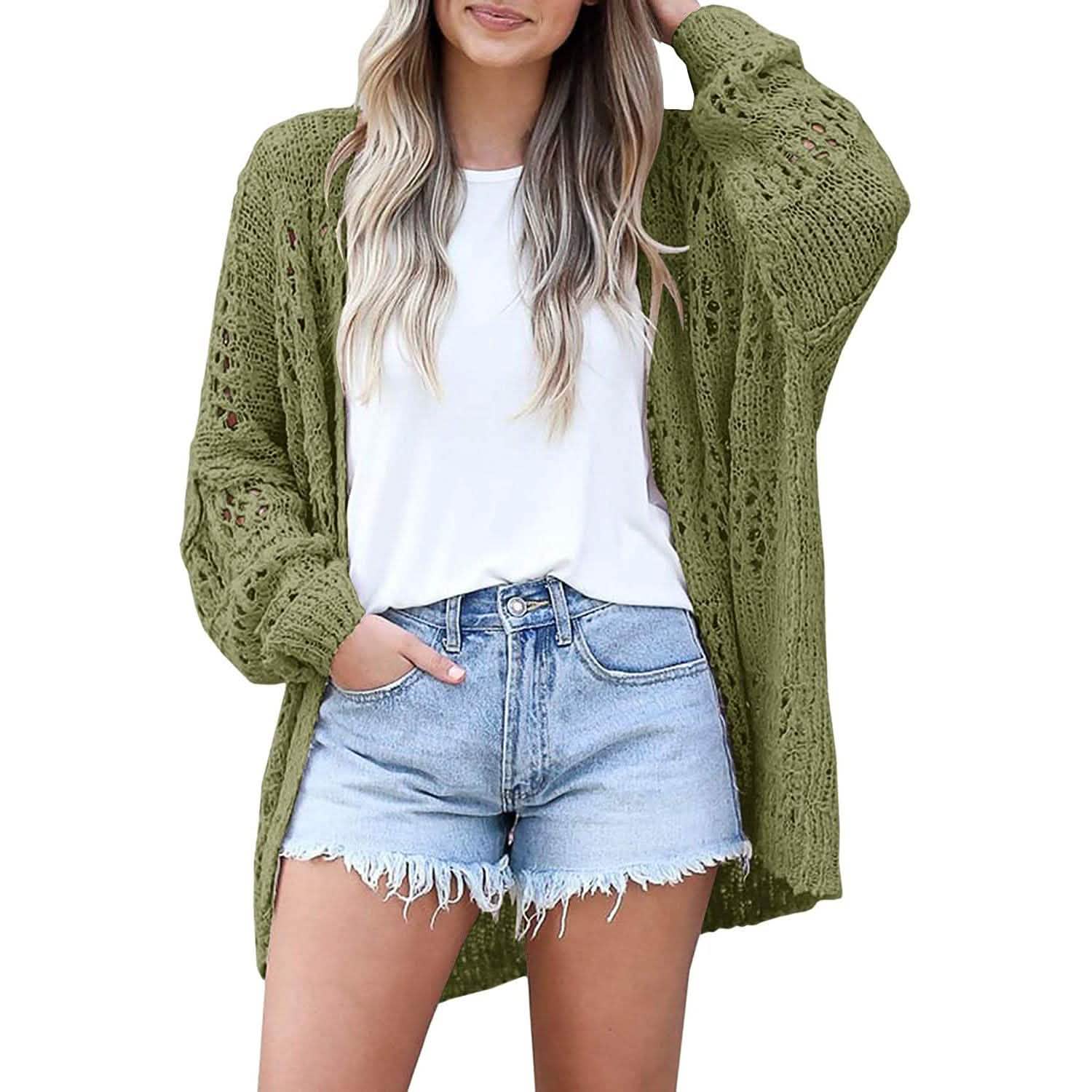 Ladies Crochet Cardigan Sweater DailySale