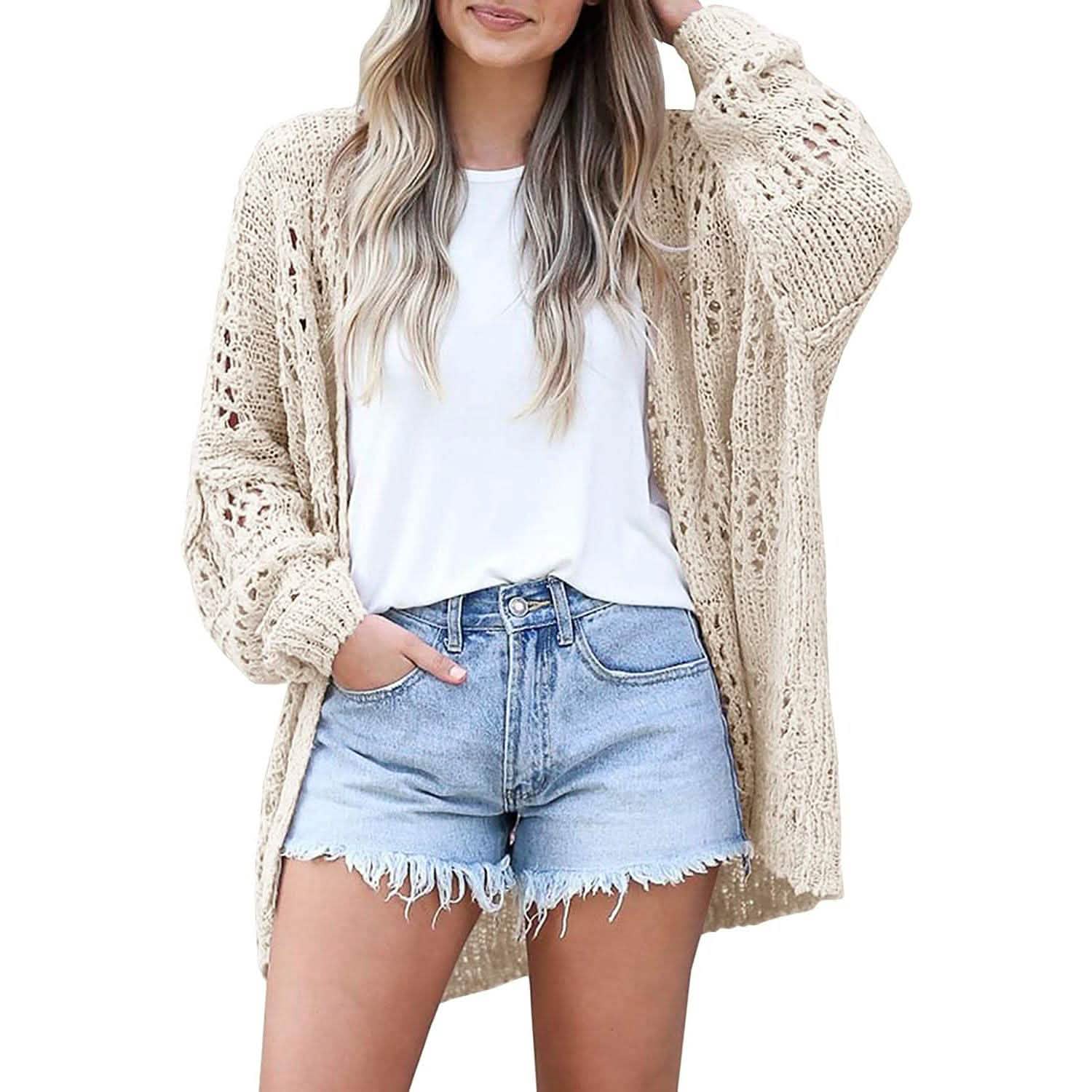 Ladies Crochet Cardigan Sweater DailySale