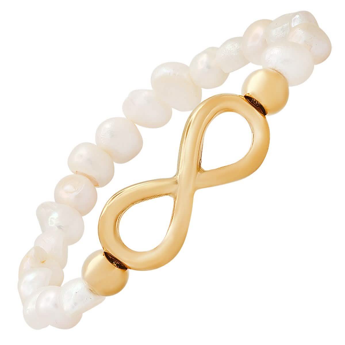 Ladies Freshwater Pearls and Infinity Charm Bracelet DailySale