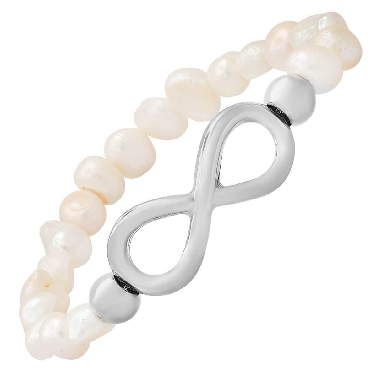 Ladies Freshwater Pearls and Infinity Charm Bracelet DailySale