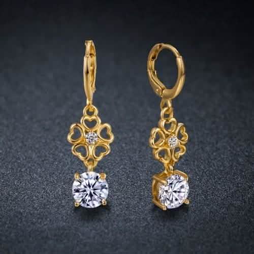 Ladies Simulated Diamond Flower Drop Earrings DailySale