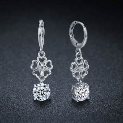 Ladies Simulated Diamond Flower Drop Earrings DailySale