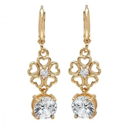 Ladies Simulated Diamond Flower Drop Earrings DailySale