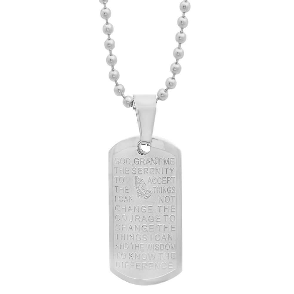 Ladies Stainless Steel Serenity Prayer Pendant DailySale