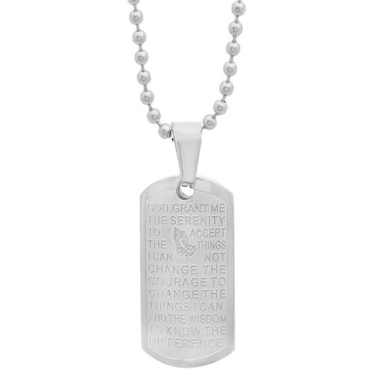 Ladies Stainless Steel Serenity Prayer Pendant DailySale