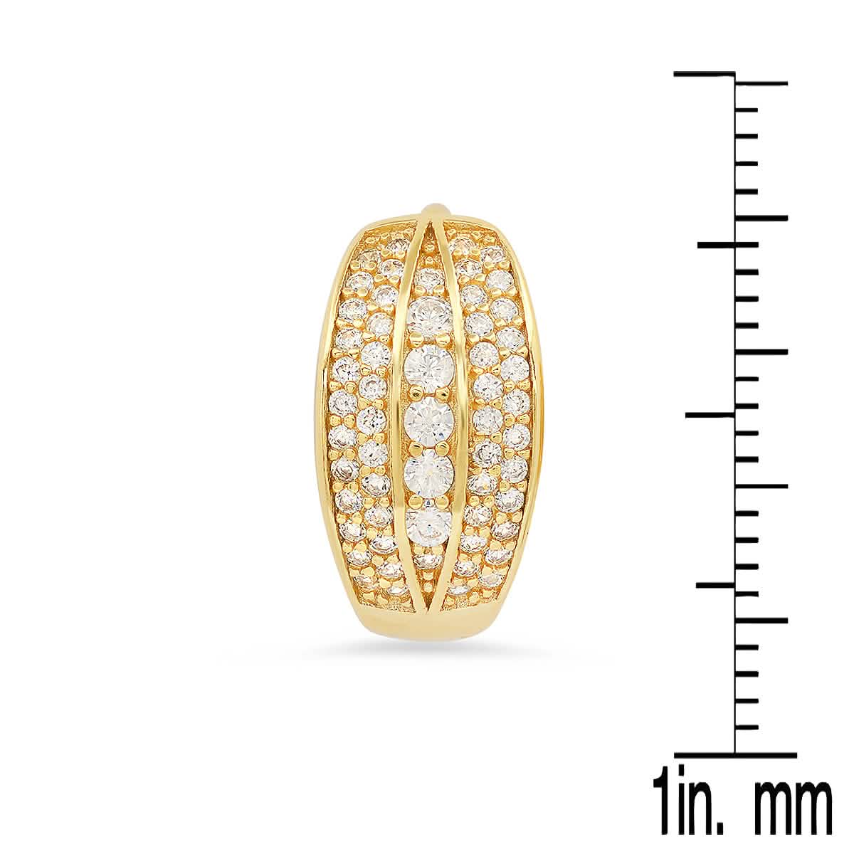 Ladies Sterling Silver And Simulated Diamonds Round Huggies Earrings DailySale