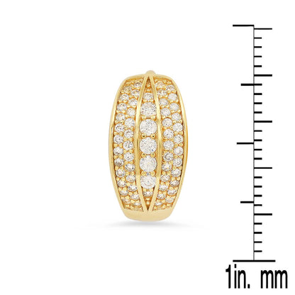 Ladies Sterling Silver And Simulated Diamonds Round Huggies Earrings DailySale