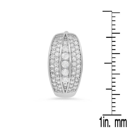 Ladies Sterling Silver And Simulated Diamonds Round Huggies Earrings DailySale