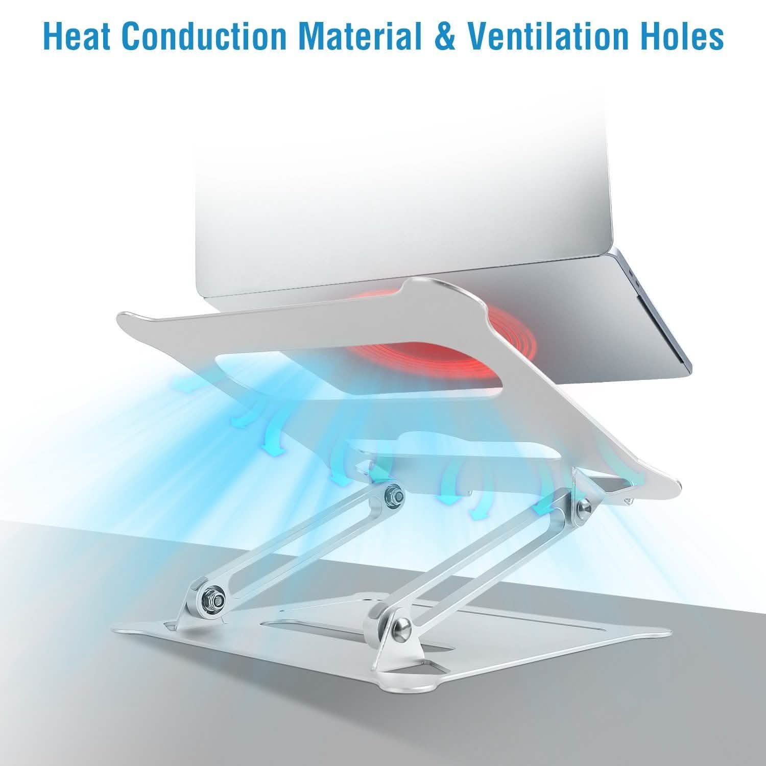 Laptop Stand Aluminum Angle Adjustable Computer Holder Riser Heat Vent DailySale