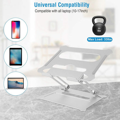 Laptop Stand Aluminum Angle Adjustable Computer Holder Riser Heat Vent DailySale