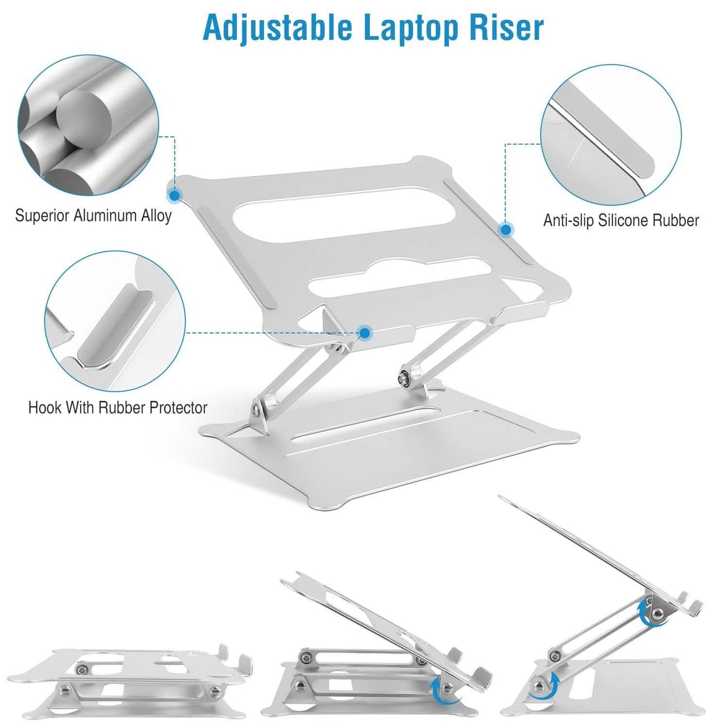 Laptop Stand Aluminum Angle Adjustable Computer Holder Riser Heat Vent DailySale