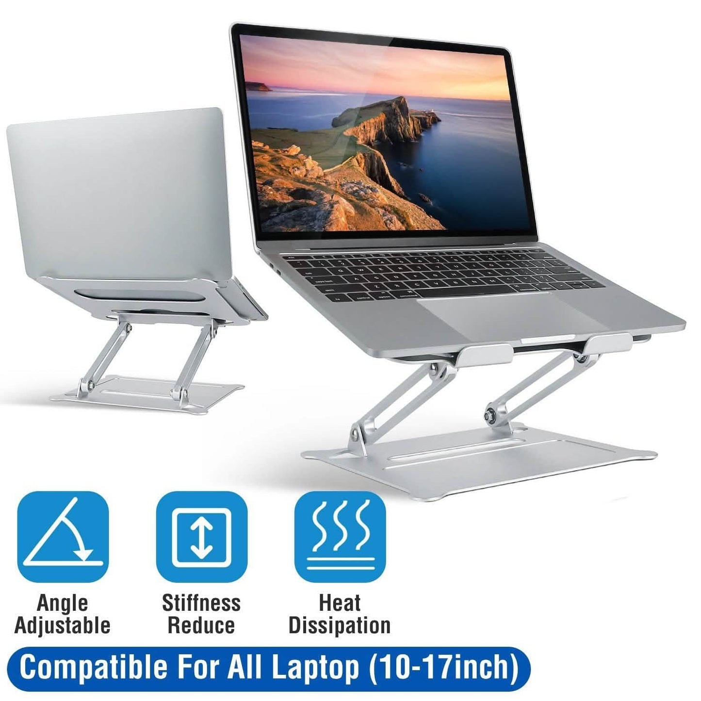 Laptop Stand Aluminum Angle Adjustable Computer Holder Riser Heat Vent DailySale