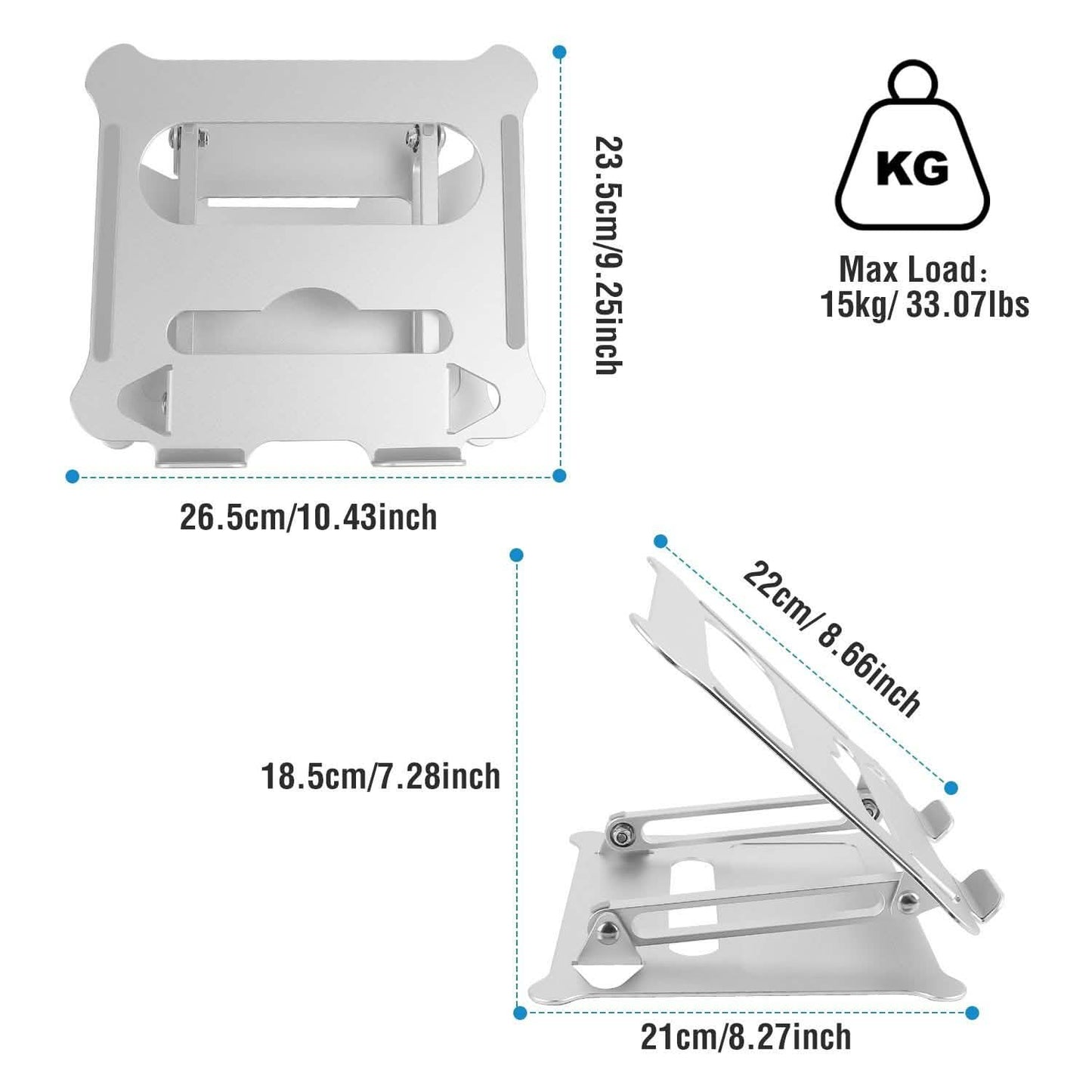 Laptop Stand Aluminum Angle Adjustable Computer Holder Riser Heat Vent DailySale