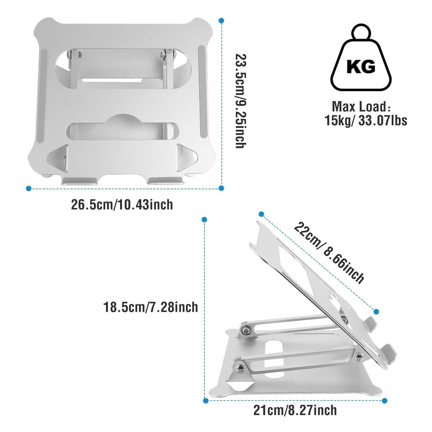 Laptop Stand Aluminum Angle Adjustable Computer Holder Riser Heat Vent DailySale