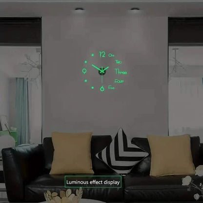 Large 3D Frameless Wall Clock Stickers DailySale