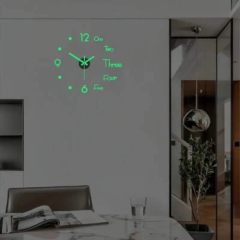 Large 3D Frameless Wall Clock Stickers DailySale