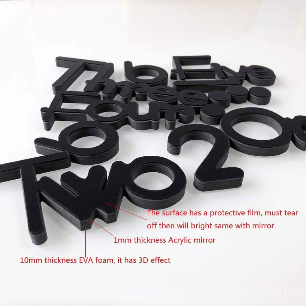 Large 3D Frameless Wall Clock Stickers DailySale