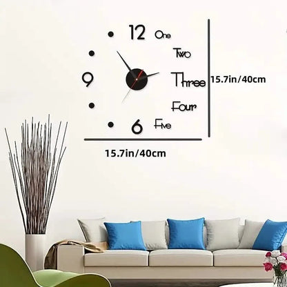 Large 3D Frameless Wall Clock Stickers DailySale