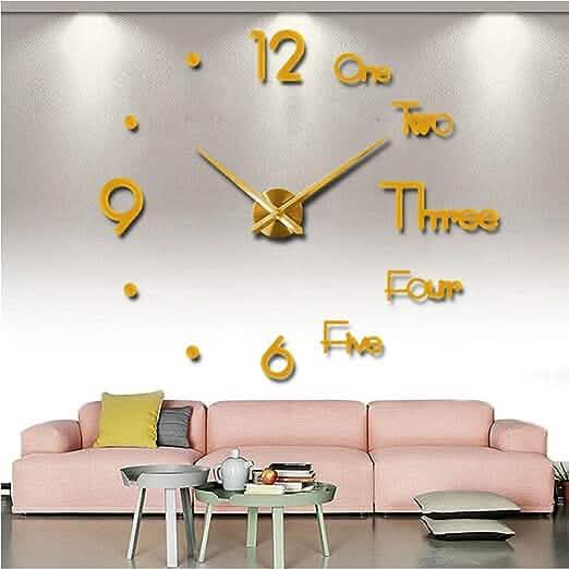 Large 3D Frameless Wall Clock Stickers DailySale