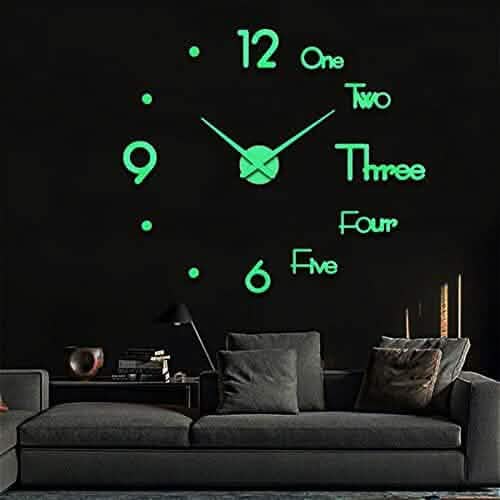 Large 3D Frameless Wall Clock Stickers DailySale