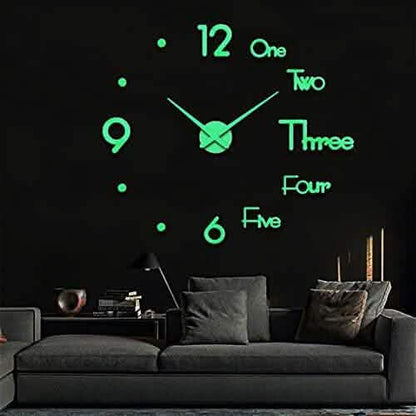 Large 3D Frameless Wall Clock Stickers DailySale
