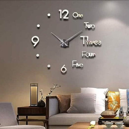 Large 3D Frameless Wall Clock Stickers DailySale