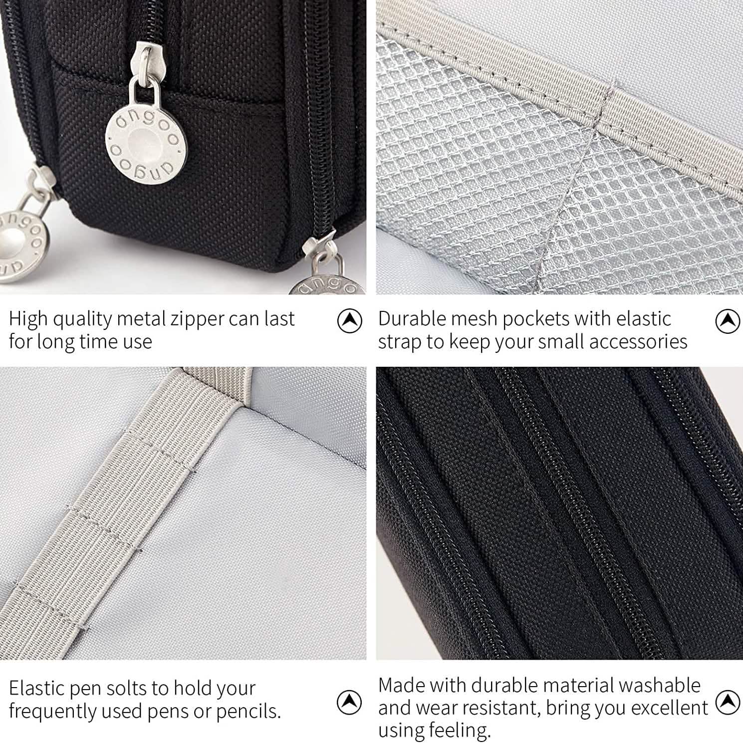 Large Capacity 3 Compartment Pouch Pencil Case DailySale