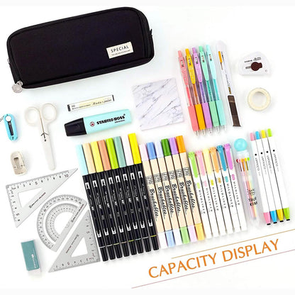 Large Capacity 3 Compartment Pouch Pencil Case DailySale