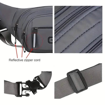 Large Capacity Crossbody Messenger Bag Fanny Pack with Reflective Zipper Strap DailySale