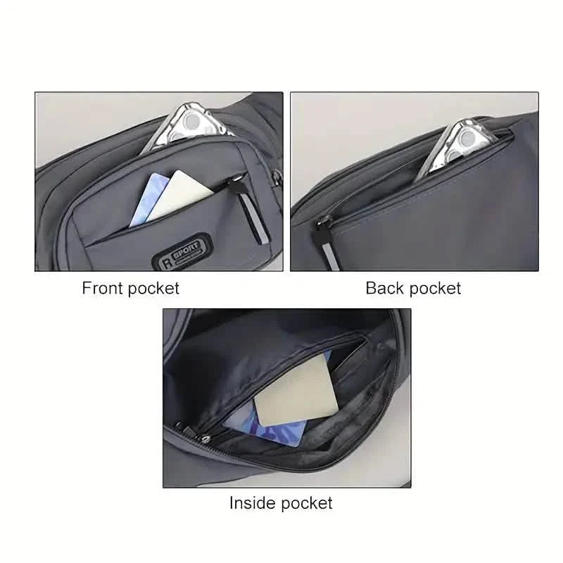 Large Capacity Crossbody Messenger Bag Fanny Pack with Reflective Zipper Strap DailySale