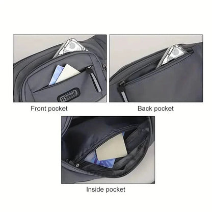 Large Capacity Crossbody Messenger Bag Fanny Pack with Reflective Zipper Strap DailySale