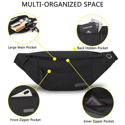 Large Crossbody Fanny Pack with 4-Zipper Pockets DailySale