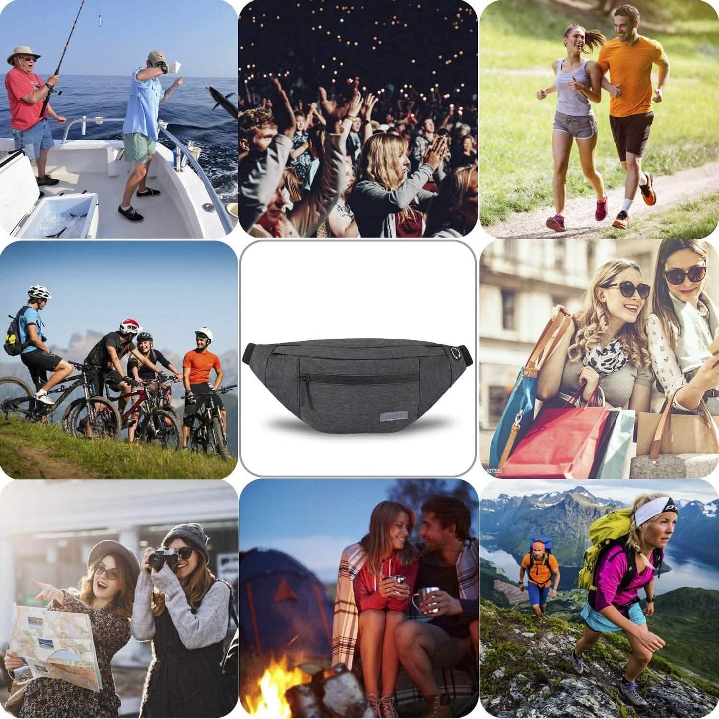 Large Crossbody Fanny Pack with 4-Zipper Pockets DailySale