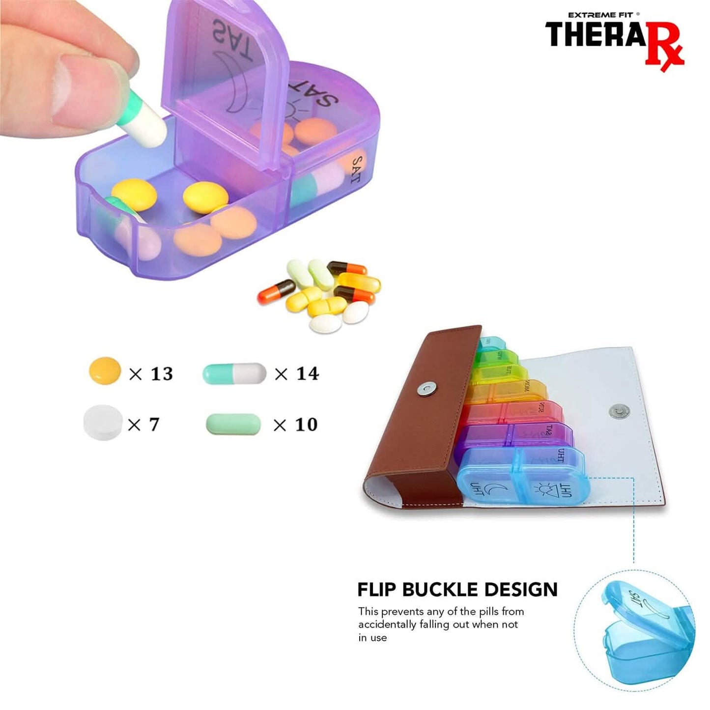 Large Daily Pill Box Medicine Organizer with PU Leather Case DailySale