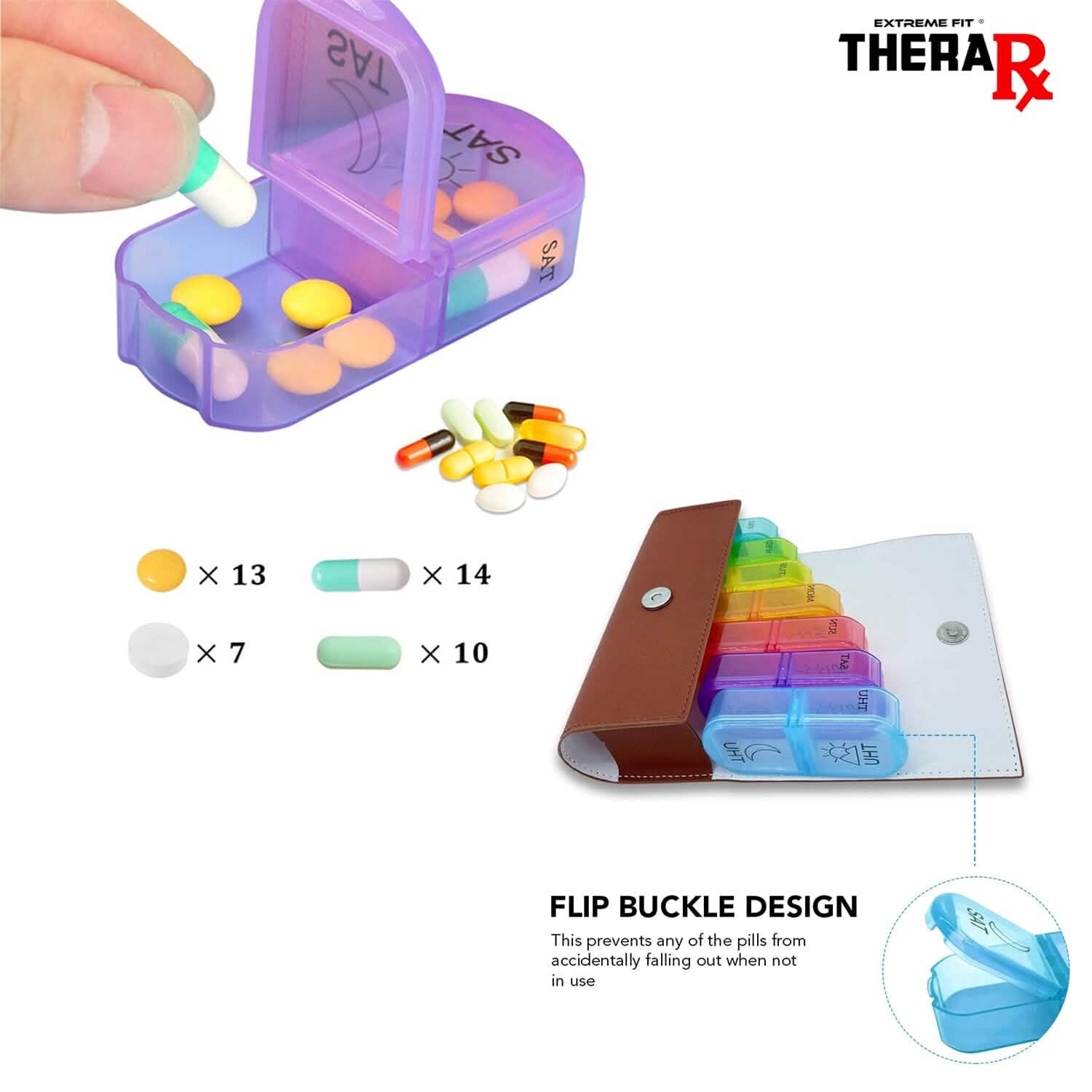 Large Daily Pill Box Medicine Organizer with PU Leather Case DailySale