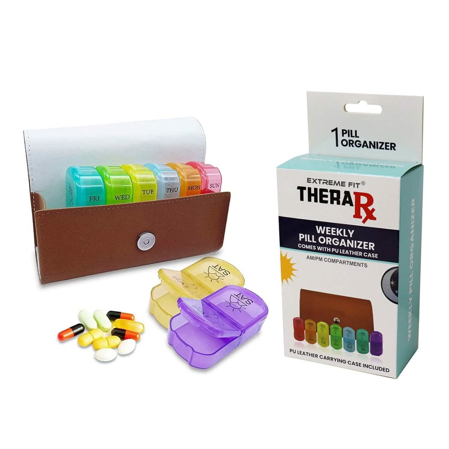 Large Daily Pill Box Medicine Organizer with PU Leather Case DailySale