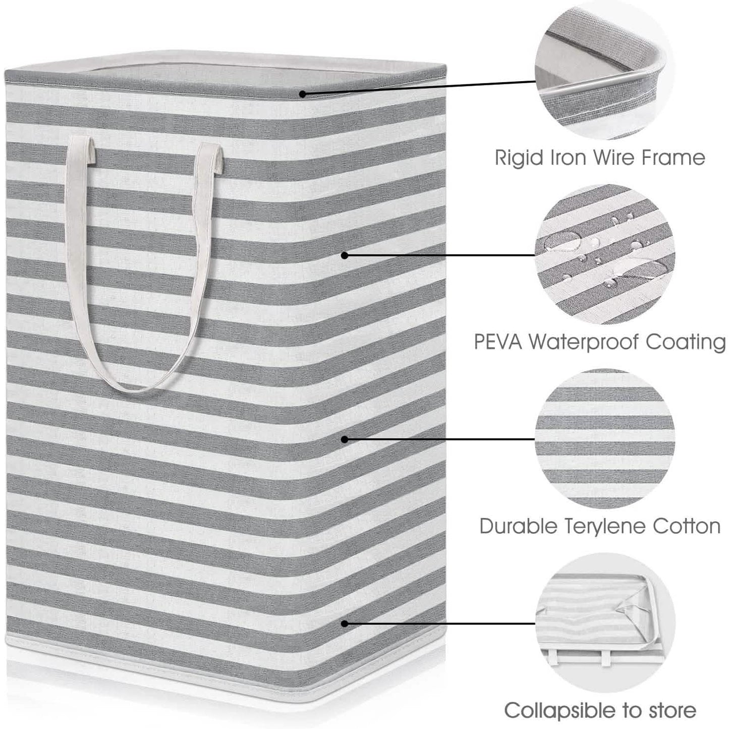Large Foldable Tall Laundry Basket Storage Basket DailySale