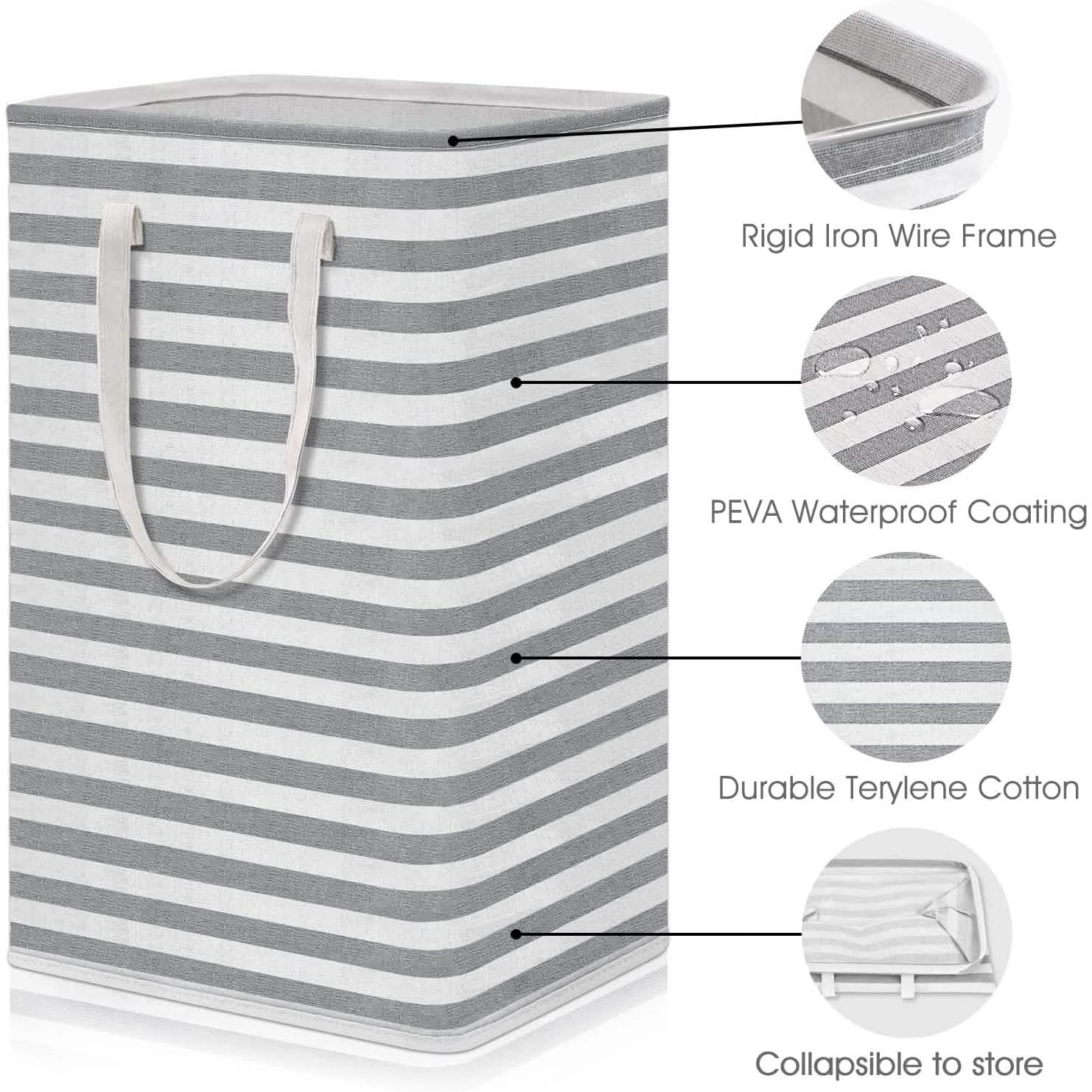 Large Foldable Tall Laundry Basket Storage Basket DailySale