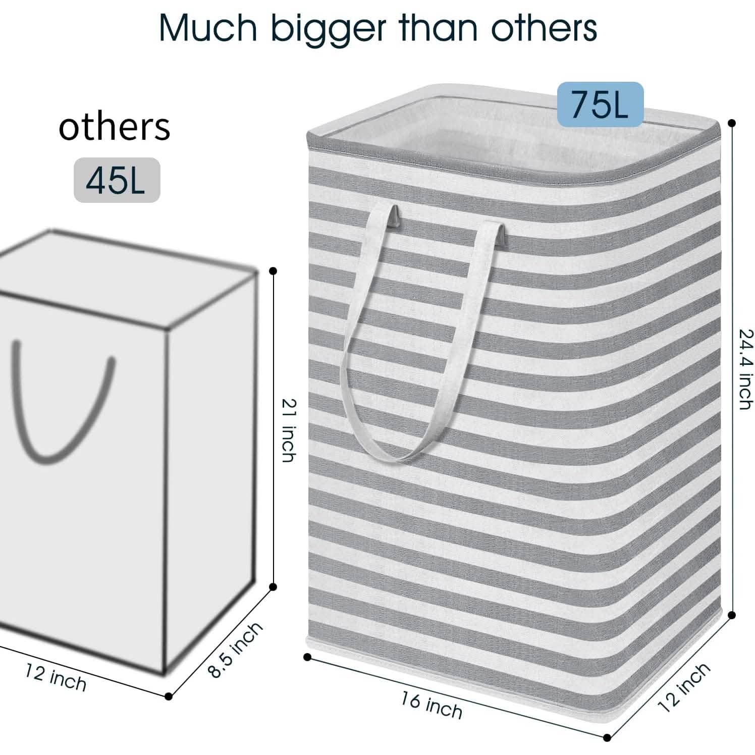 Large Foldable Tall Laundry Basket Storage Basket DailySale
