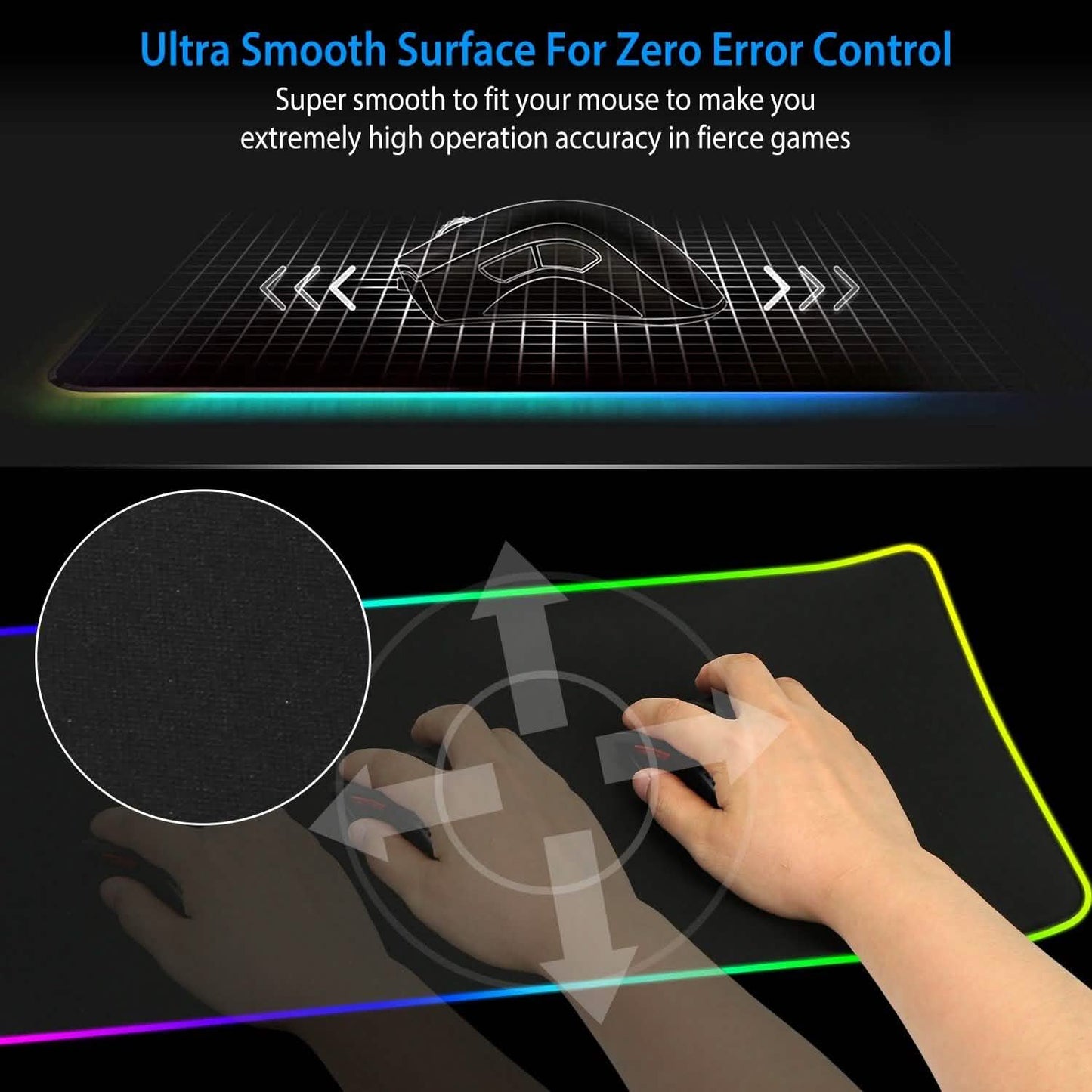 Large LED RGB Computer Keyboard Mouse Mat DailySale