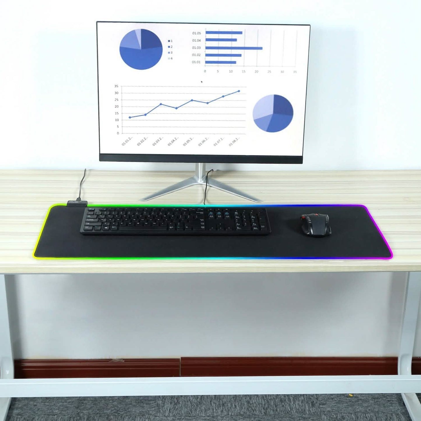 Large LED RGB Computer Keyboard Mouse Mat DailySale