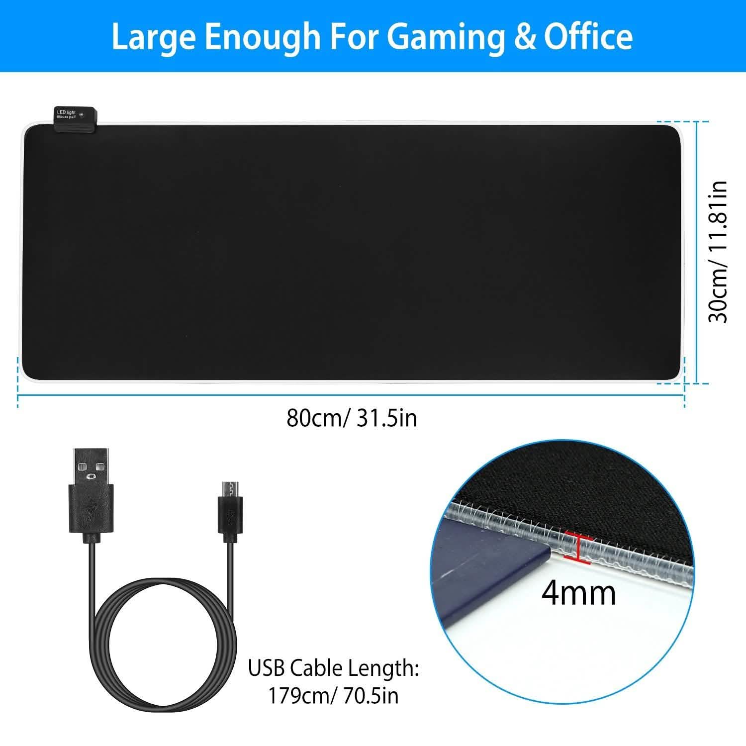Large LED RGB Computer Keyboard Mouse Mat DailySale