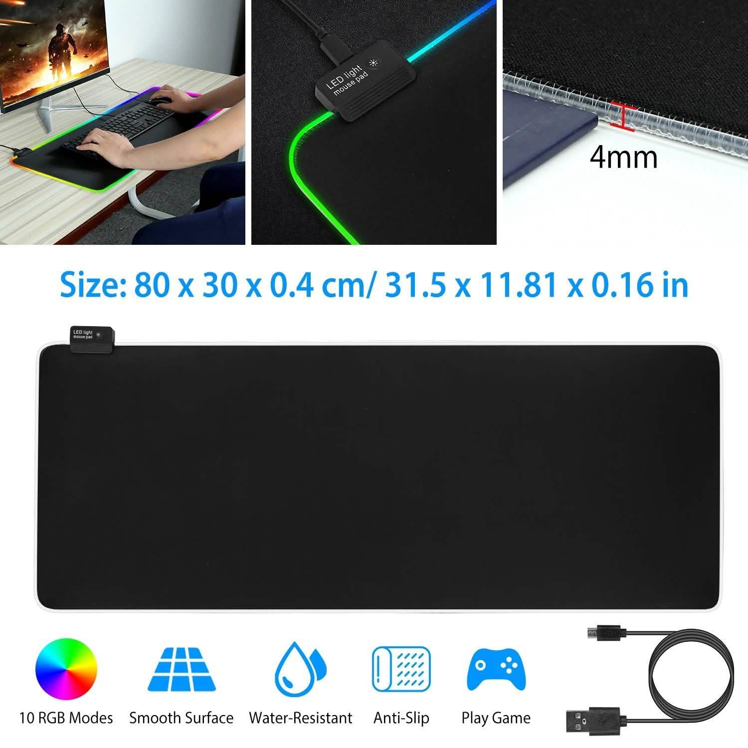 Large LED RGB Computer Keyboard Mouse Mat DailySale