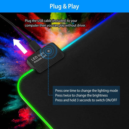 Large LED RGB Computer Keyboard Mouse Mat DailySale