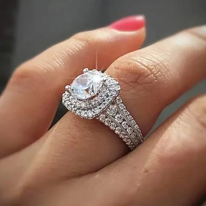Large Oval Women Synthetic Zirconia Wedding Rings DailySale
