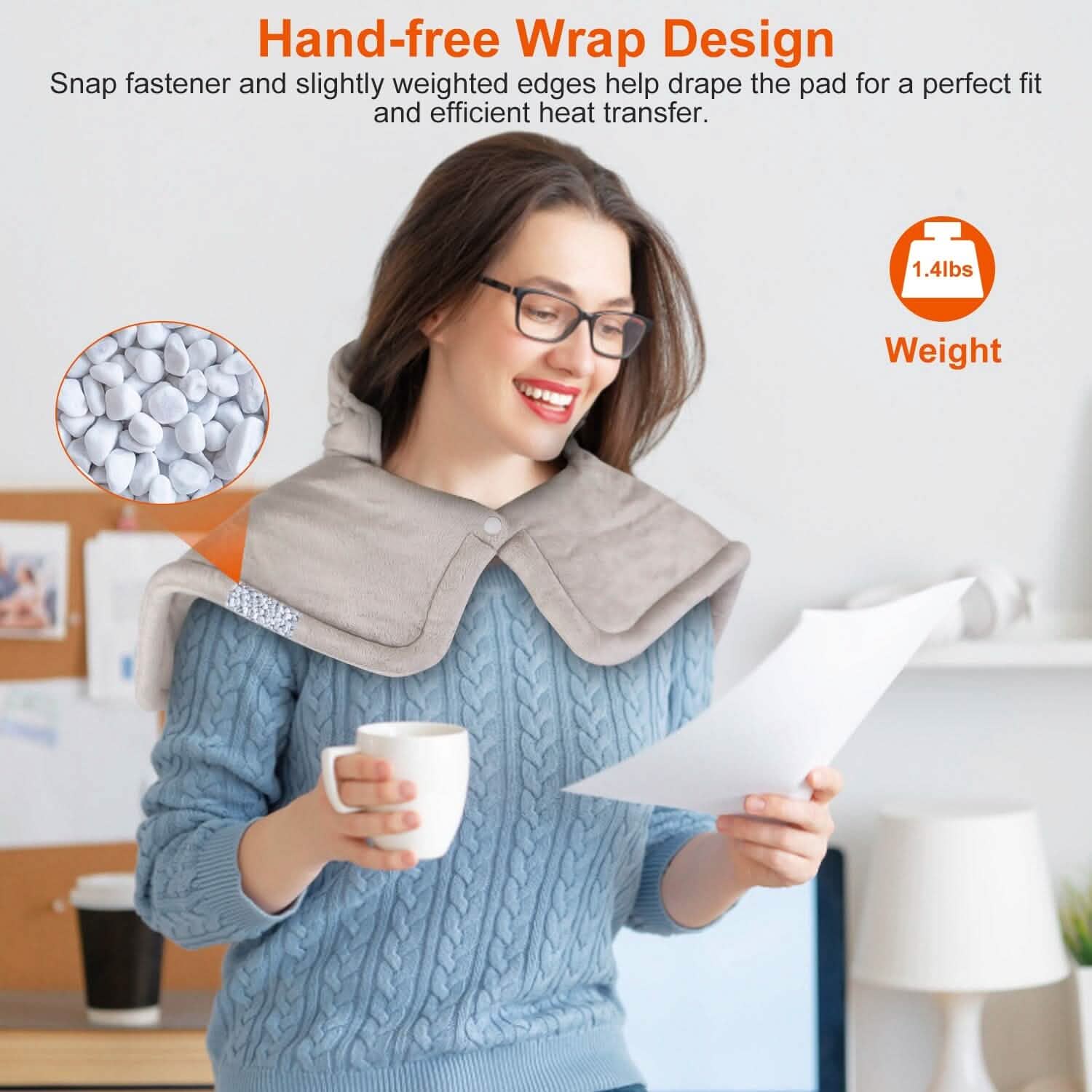 Large Weighted Heating Pad for Neck and Shoulders DailySale