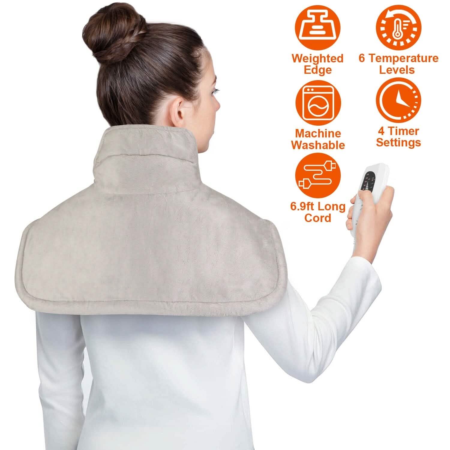 Large Weighted Heating Pad for Neck and Shoulders DailySale